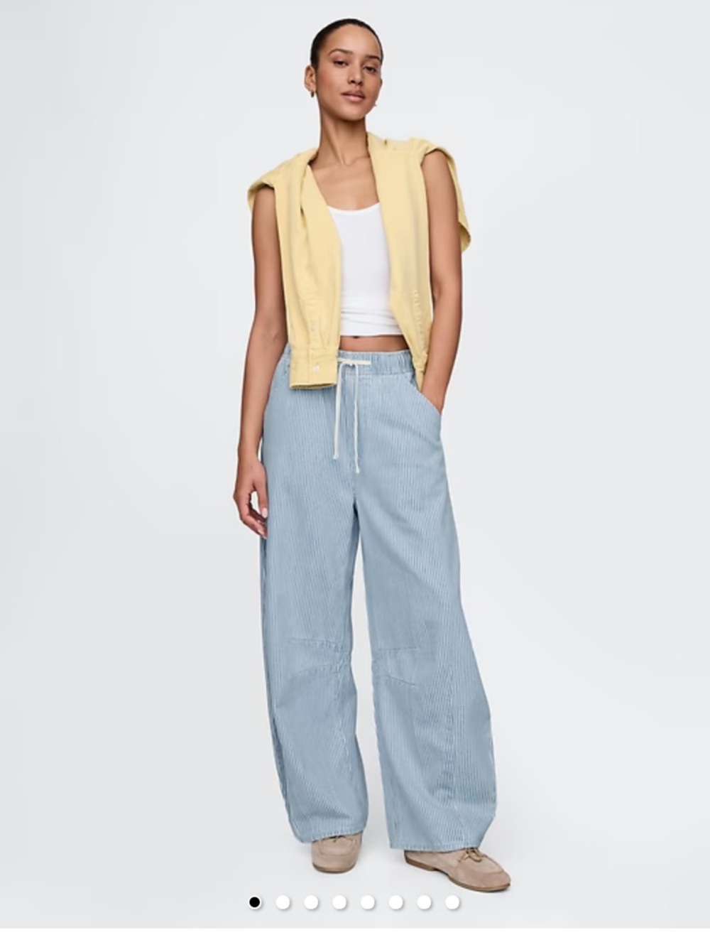 Gap Mid Rise UltraSoft Denim Stripe Easy Horseshoe Jeans